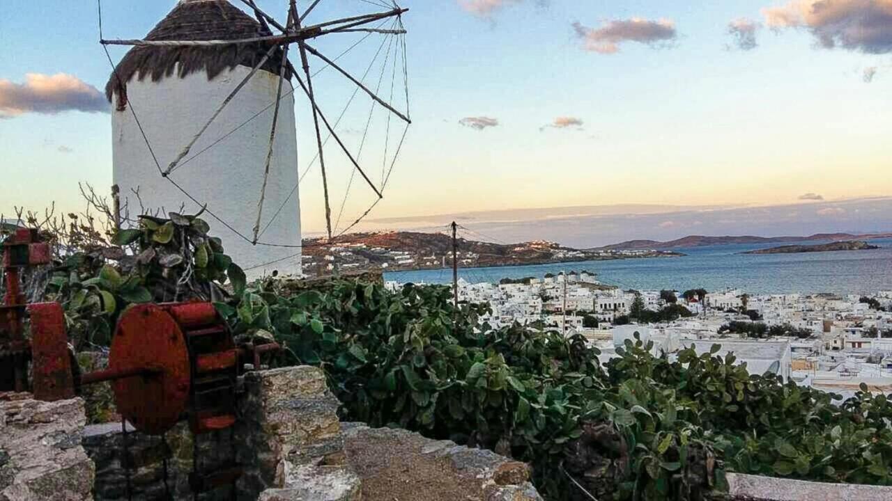Traditional Split Level House In Mykonos Town Villa Exterior foto